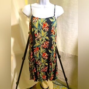 Billabong brand- spaghetti, strap, tropical color dress. size S